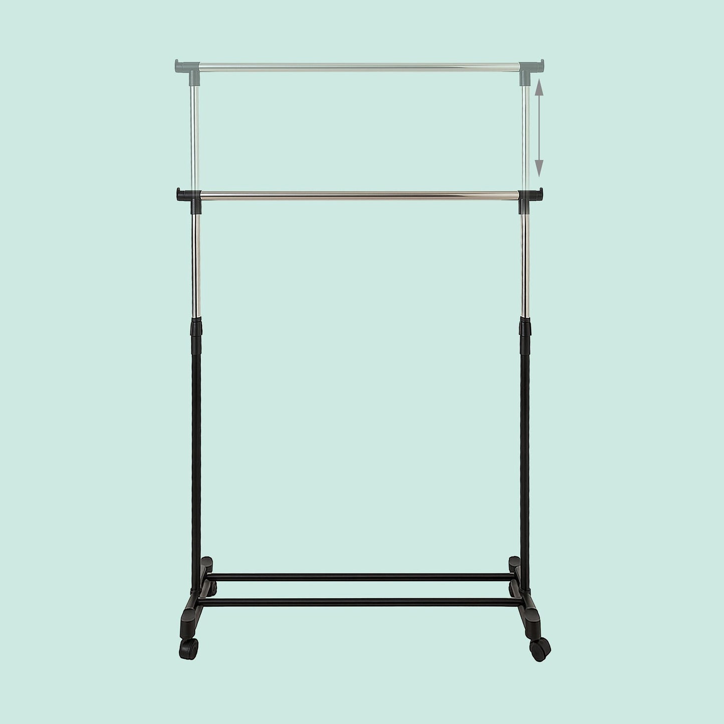Adjustable Clothing Rack with Wheels – Height Adjustable
