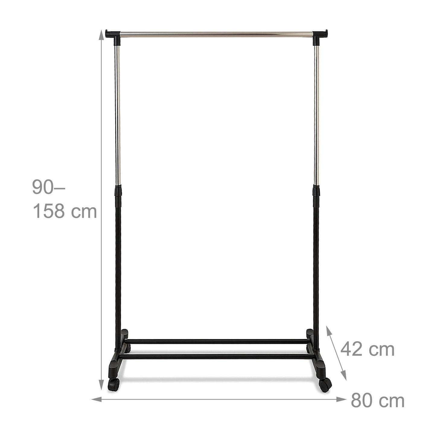 Adjustable Clothing Rack with Wheels – Height Adjustable