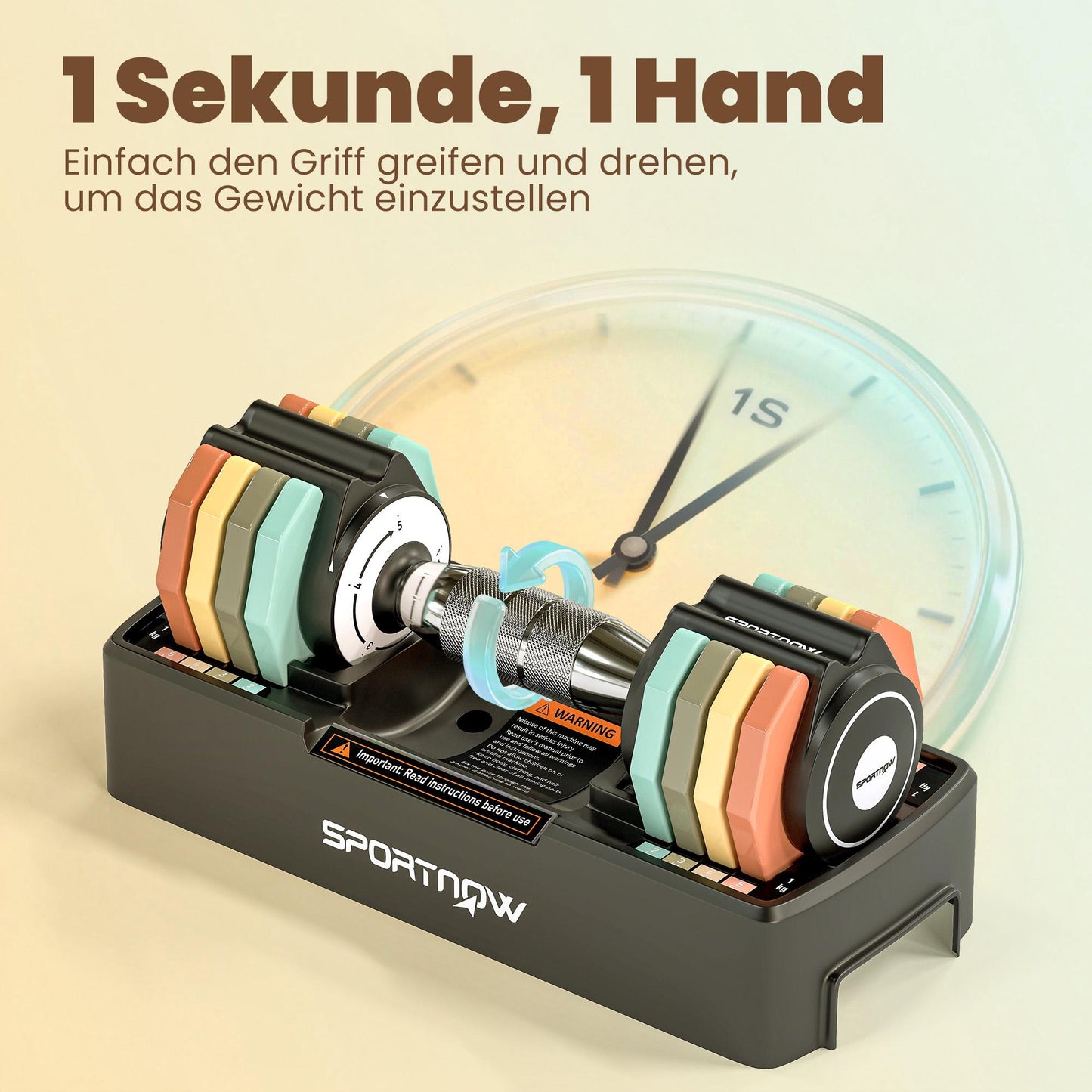 Adjustable Dumbbell Set 1-5 kg with Quick-Select Handle