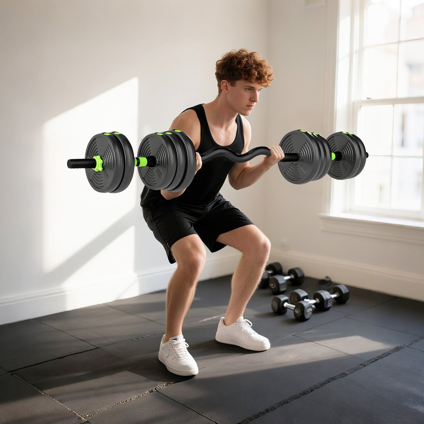 Adjustable Dumbbell Set 20KG – 3-in-1 Home Gym Equipment