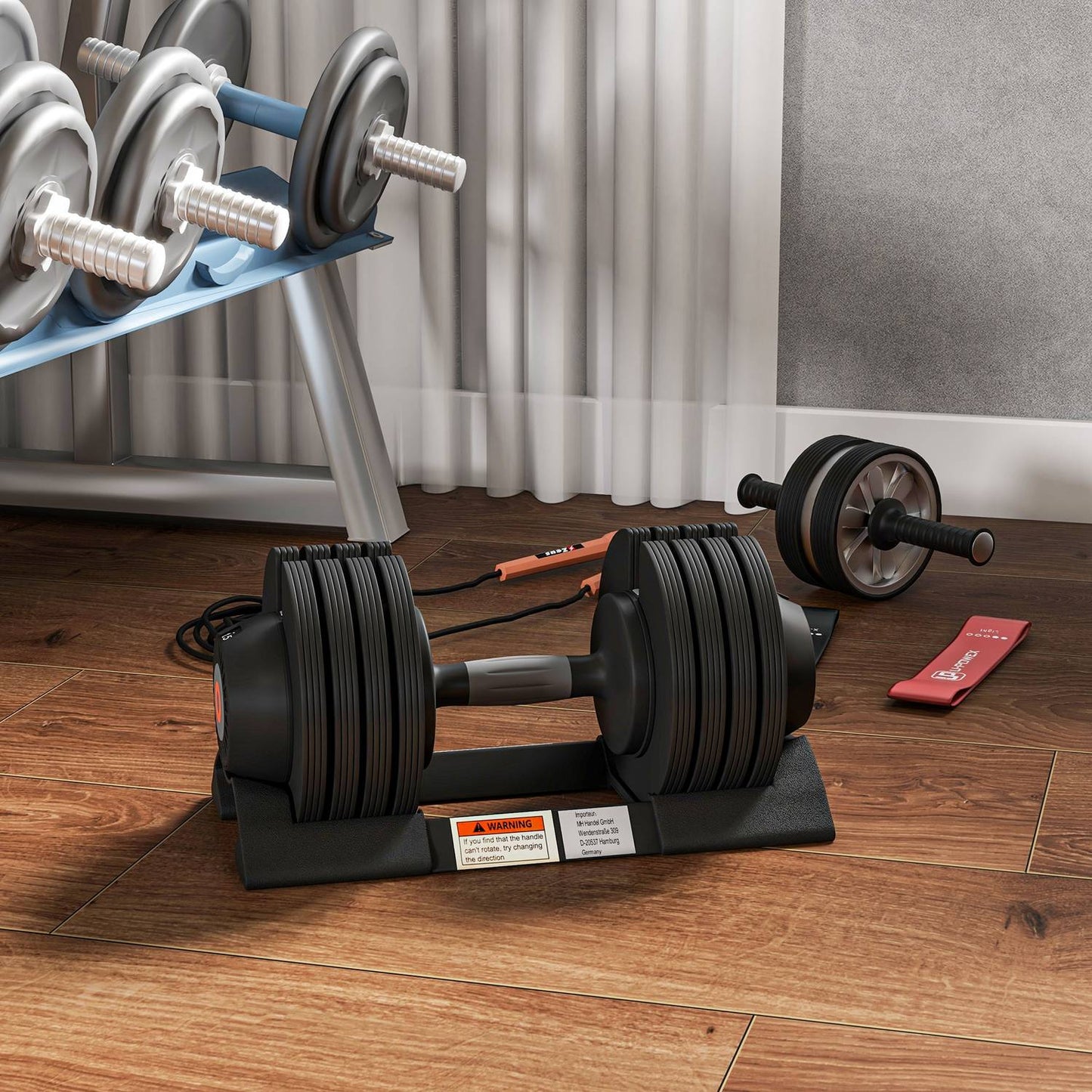 Adjustable Dumbbell Set, 6–20 kg with Non-Slip Grip