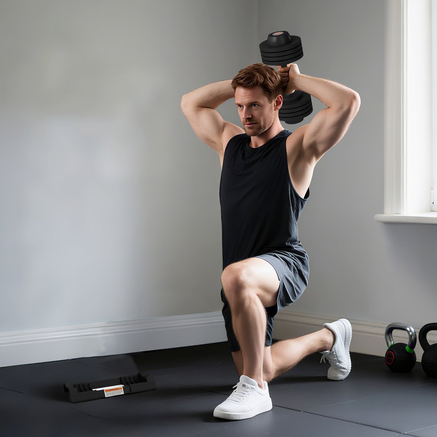Adjustable Dumbbell Set – 7 to 24 kg, Non-Slip Grip