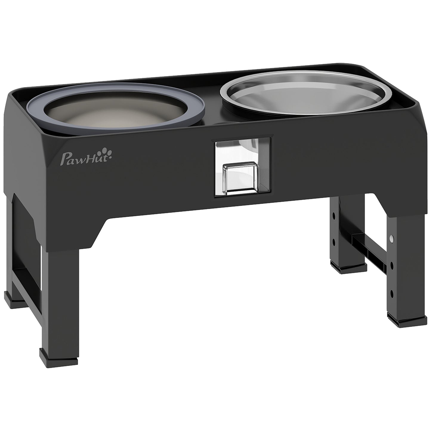 Adjustable Elevated Dog Bowl with 2 Stainless Steel Bowls