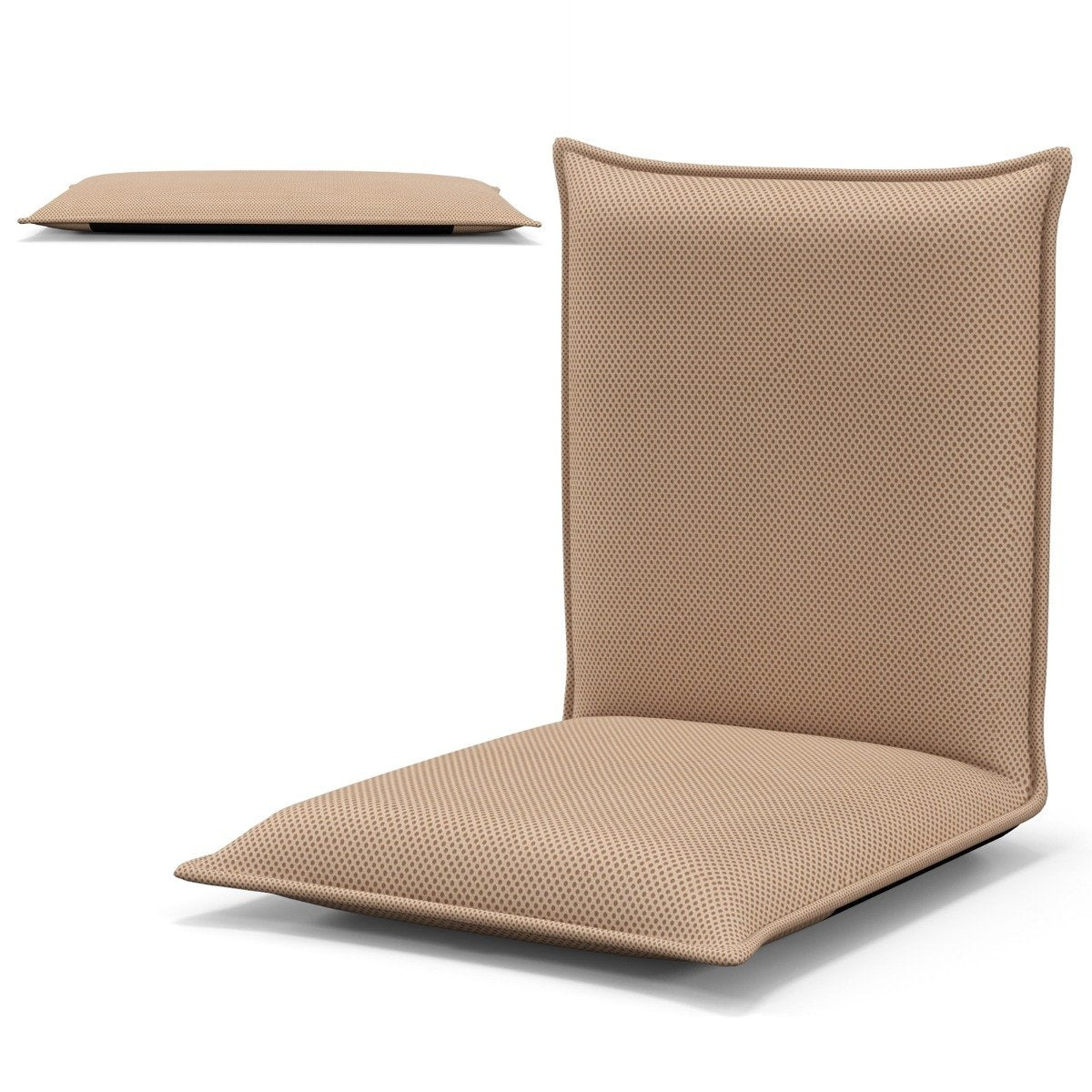 Adjustable Floor Chair with 6-Position Recline, Beige