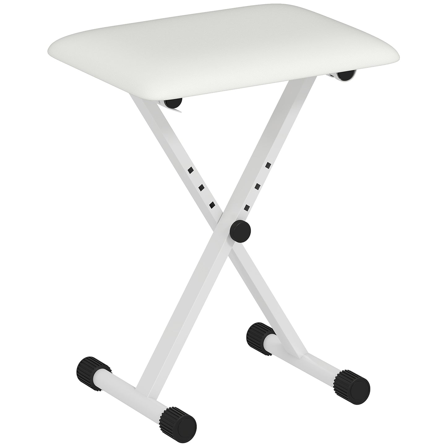 Adjustable Folding X-Frame Piano Bench with Faux Leather Cushion