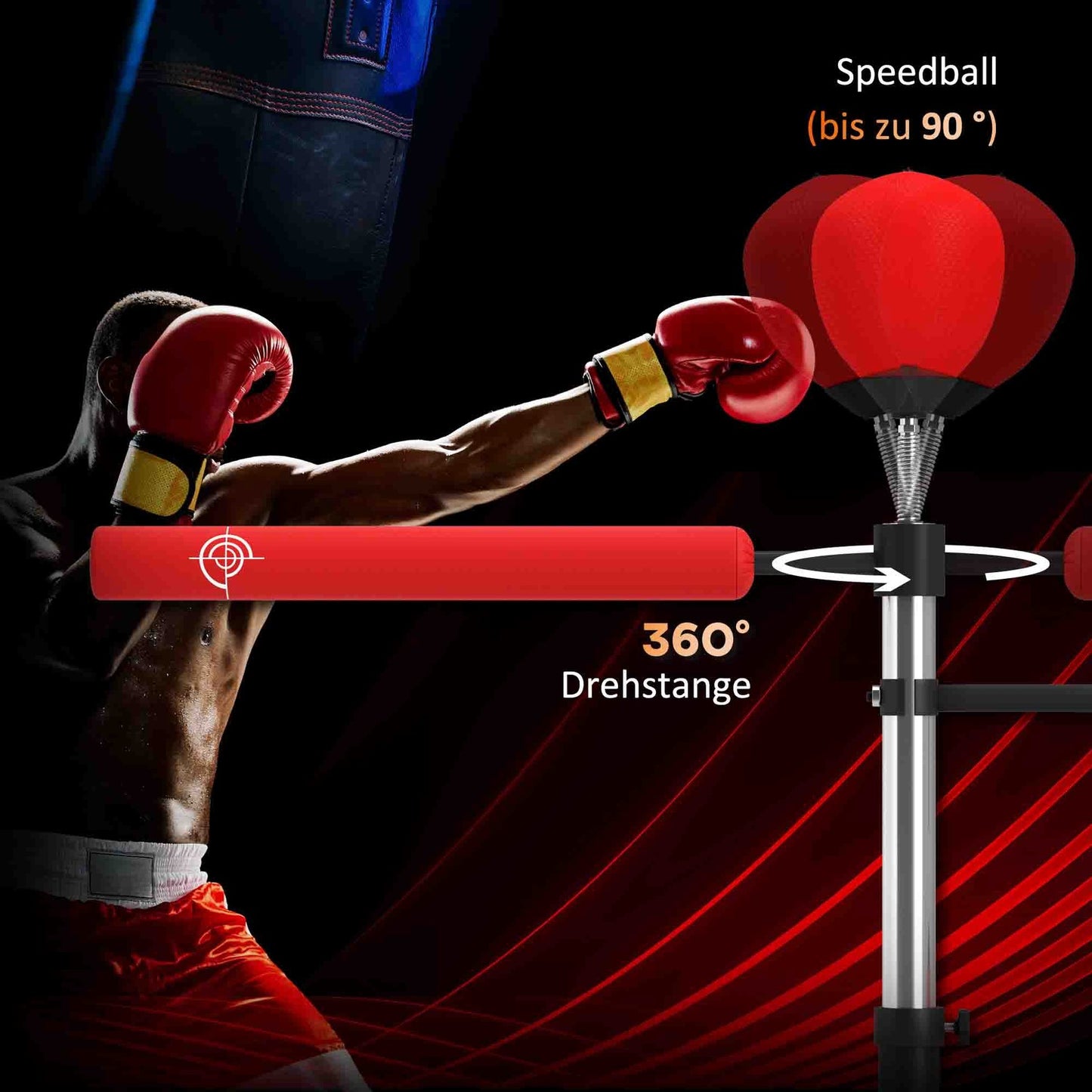 Adjustable Freestanding Punching Bag Stand, 160-230 cm