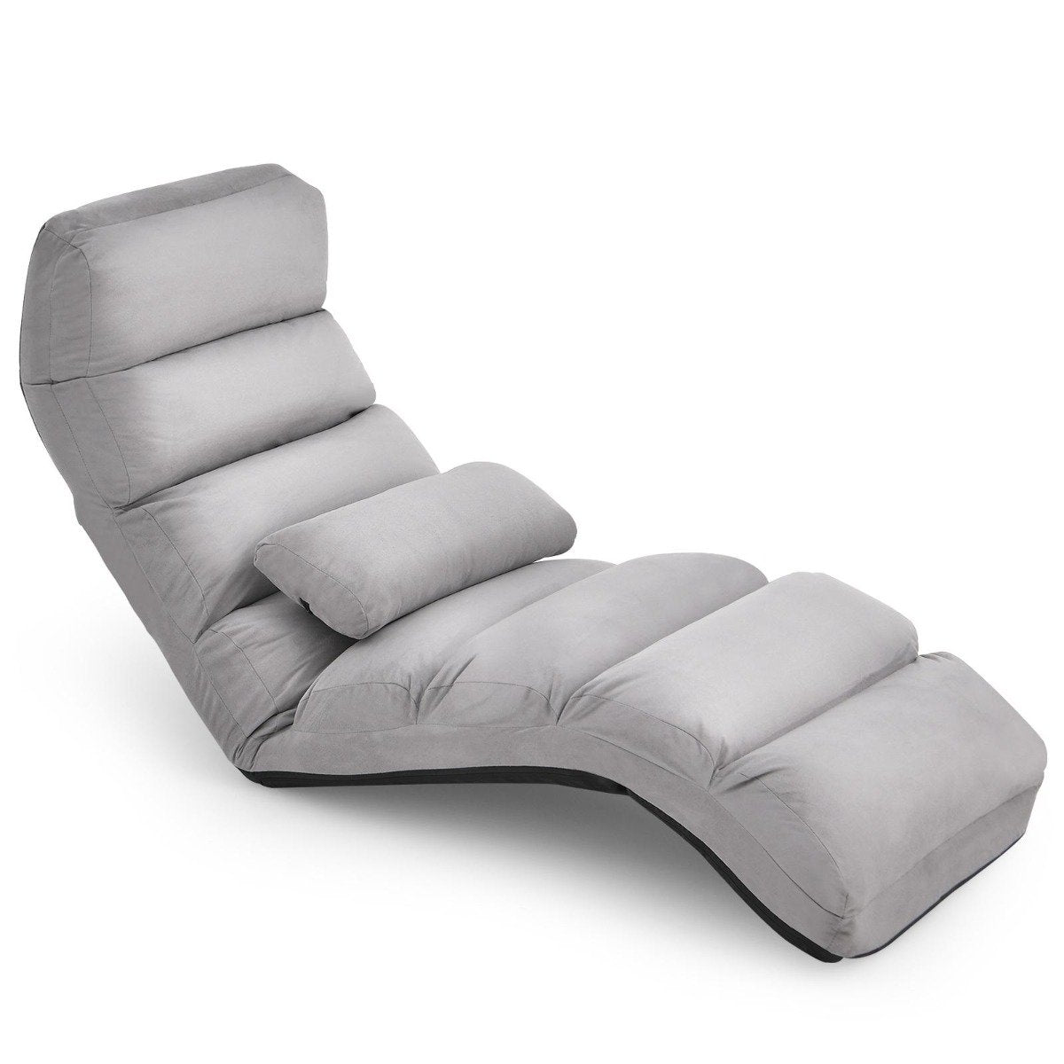 Adjustable Gray Recliner Chair – 175 x 55 x 20 cm, 5 Positions