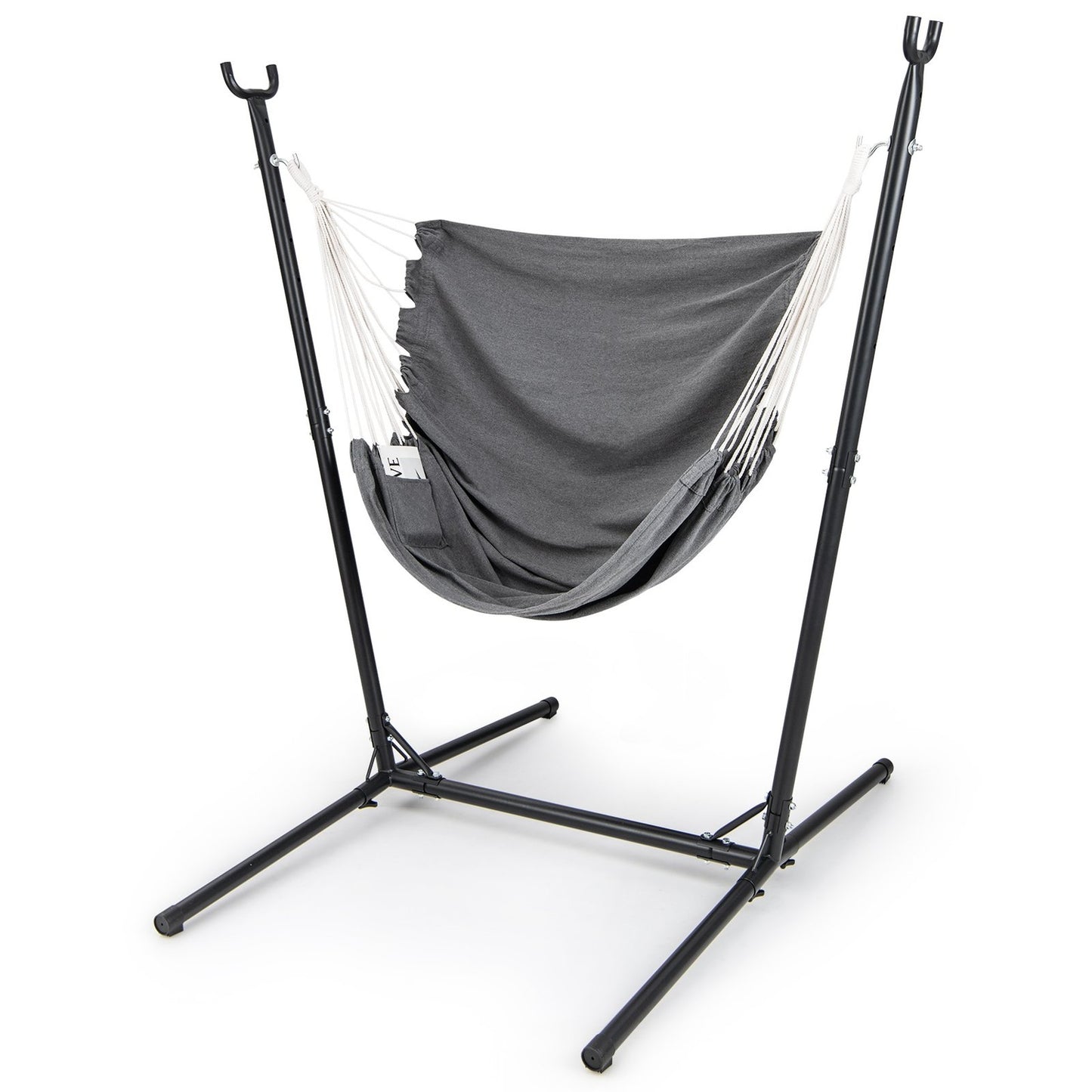 Adjustable Hanging Chair with Stand, Side Pocket, 120kg Capacity