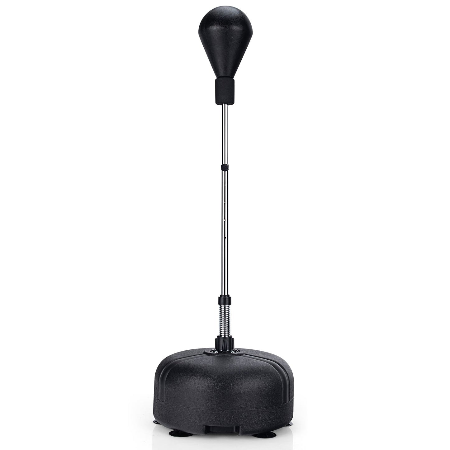 Adjustable Height Boxing Ball with Stand – Black, Includes Gloves