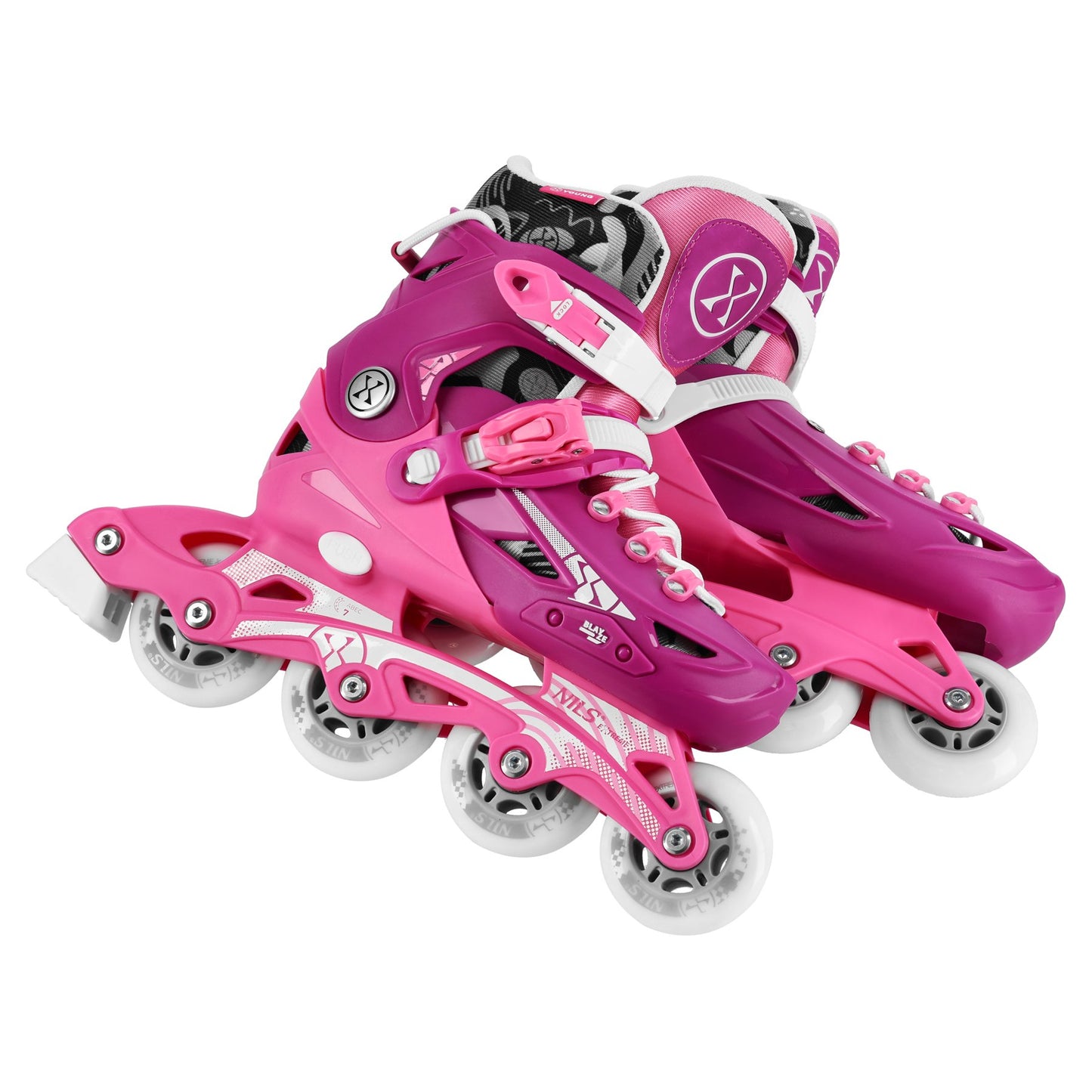 Adjustable Inline Skates, Pink, Size M 35-38