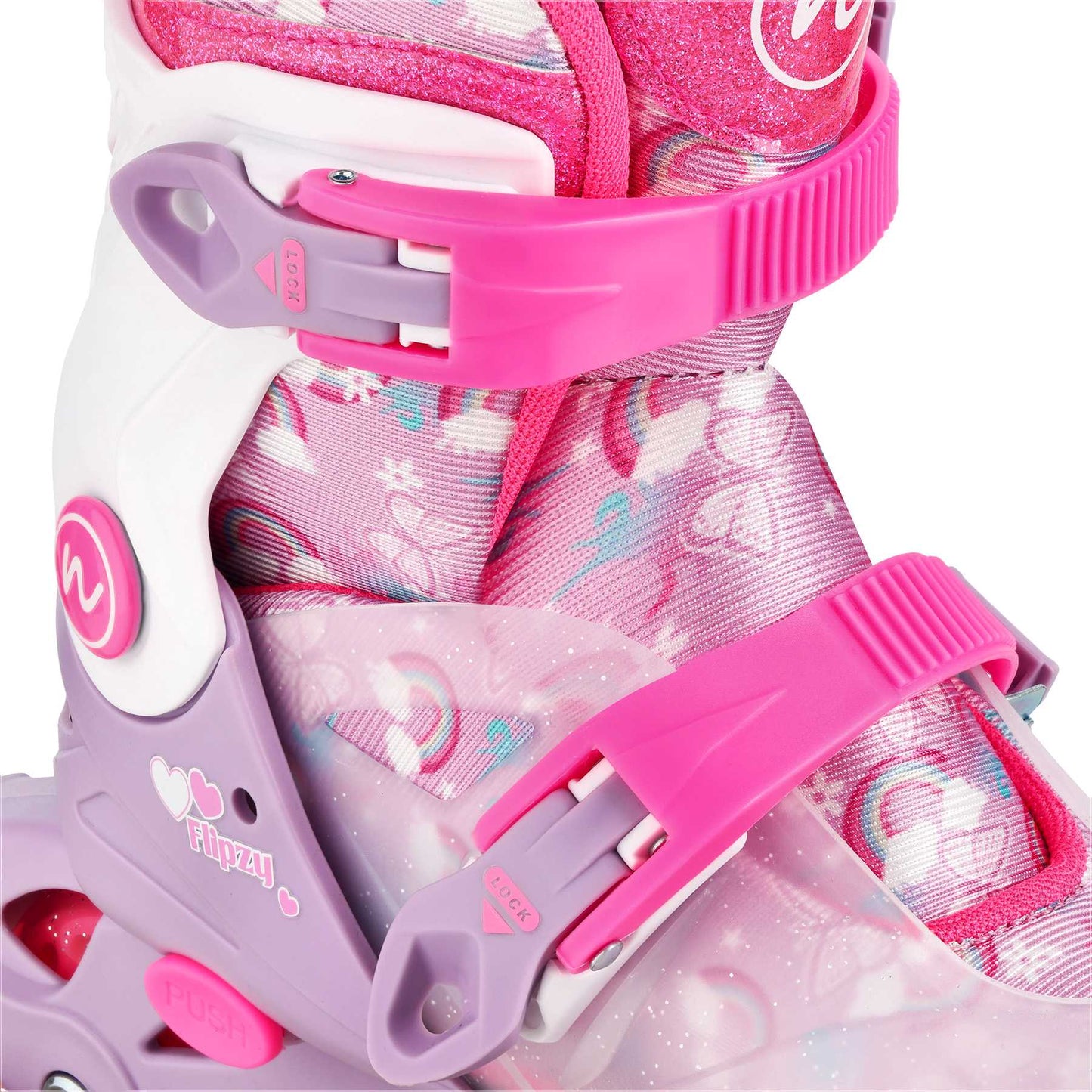 Adjustable Inline Skates, Pink, Size S (31-34), 2-in-1 Function