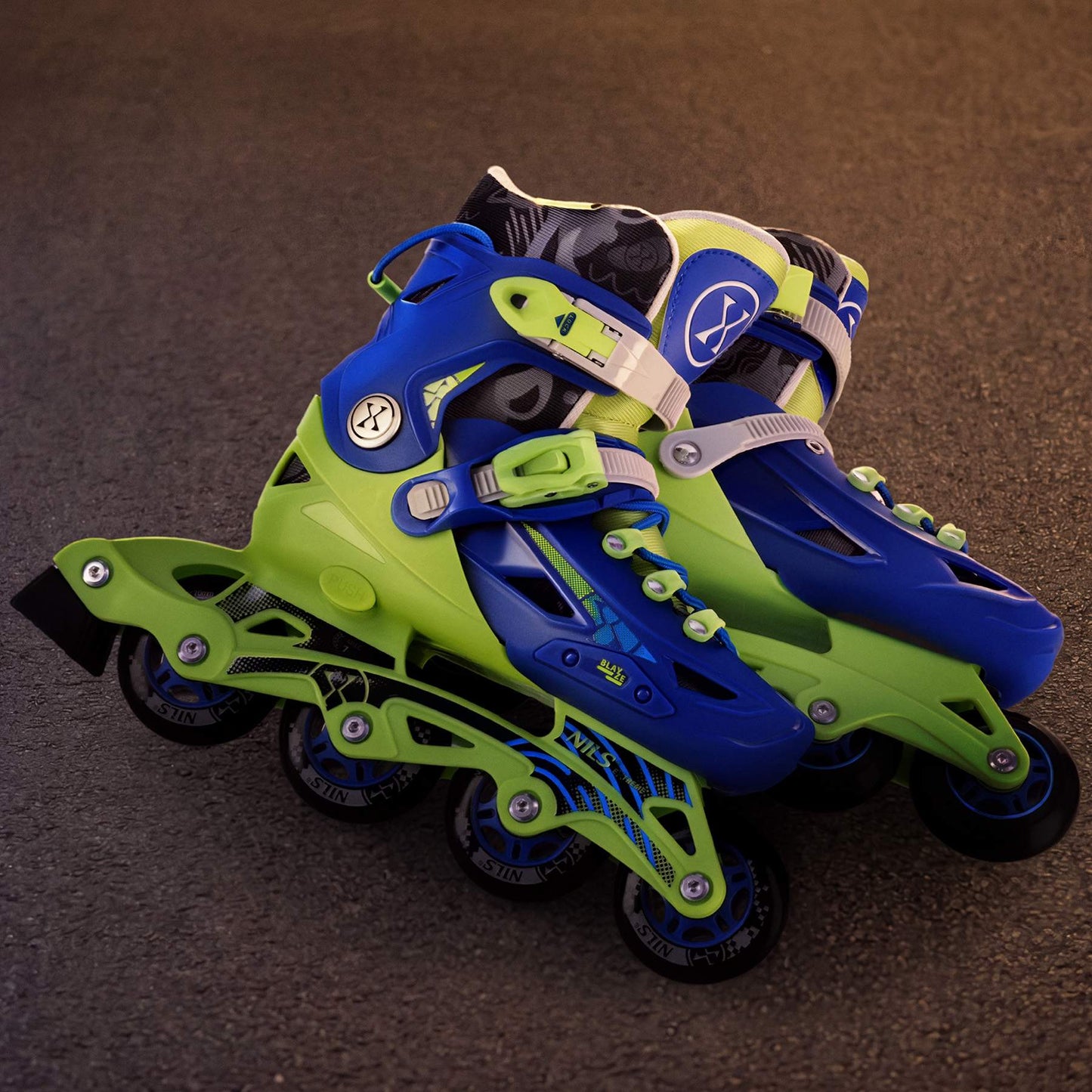 Adjustable Inline Skates, Size L 39-42, ABEC-7; 72mm Wheels
