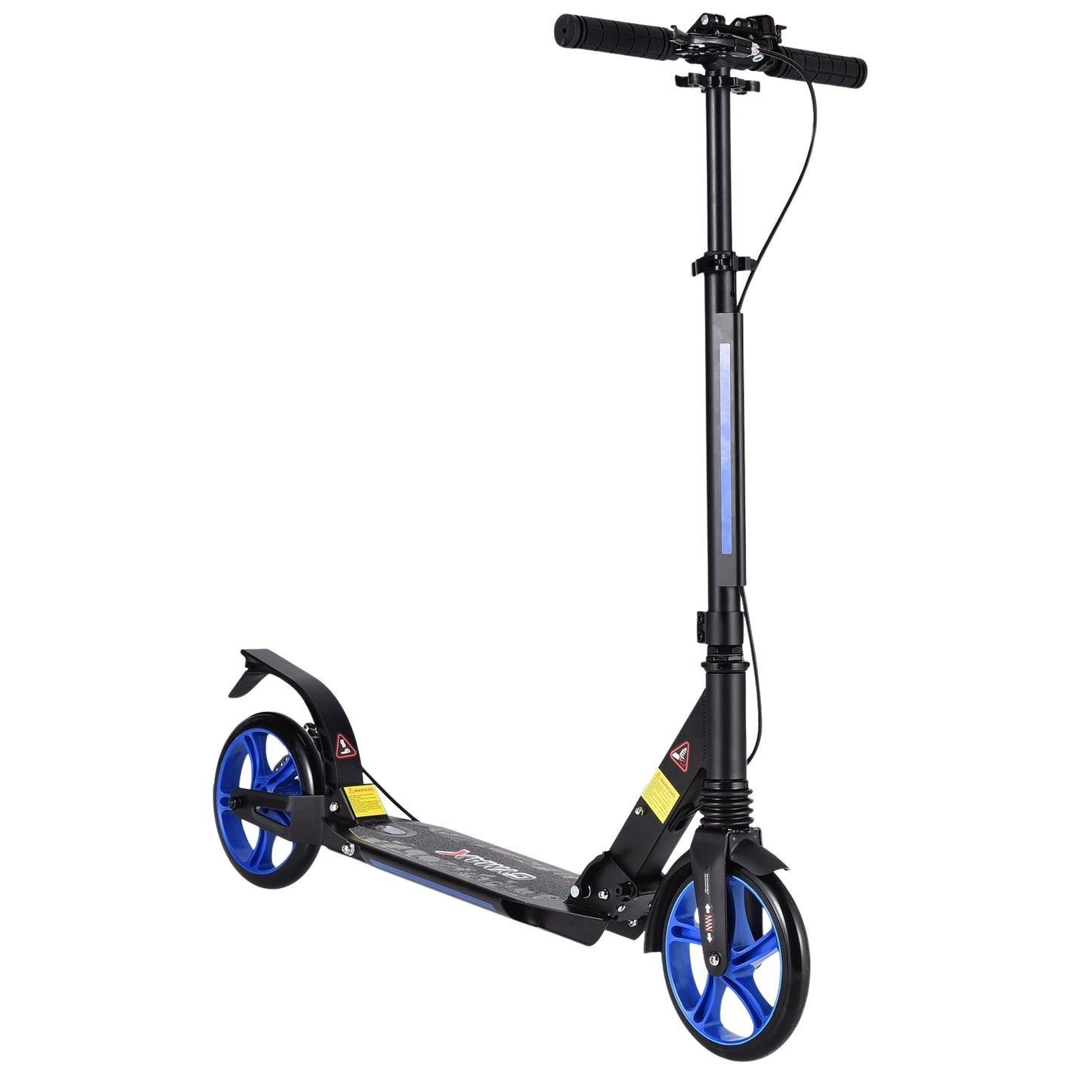 Adjustable Kids Scooter, Foldable, Black & Blue Wheels