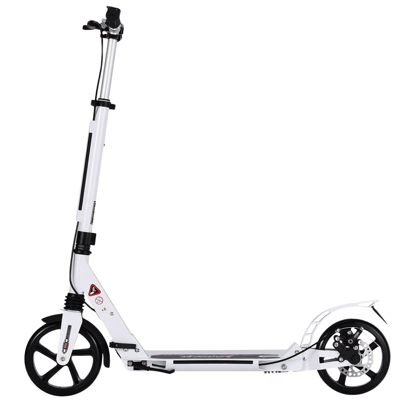 Adjustable Kids Scooter, Foldable with Bell & Strap, White