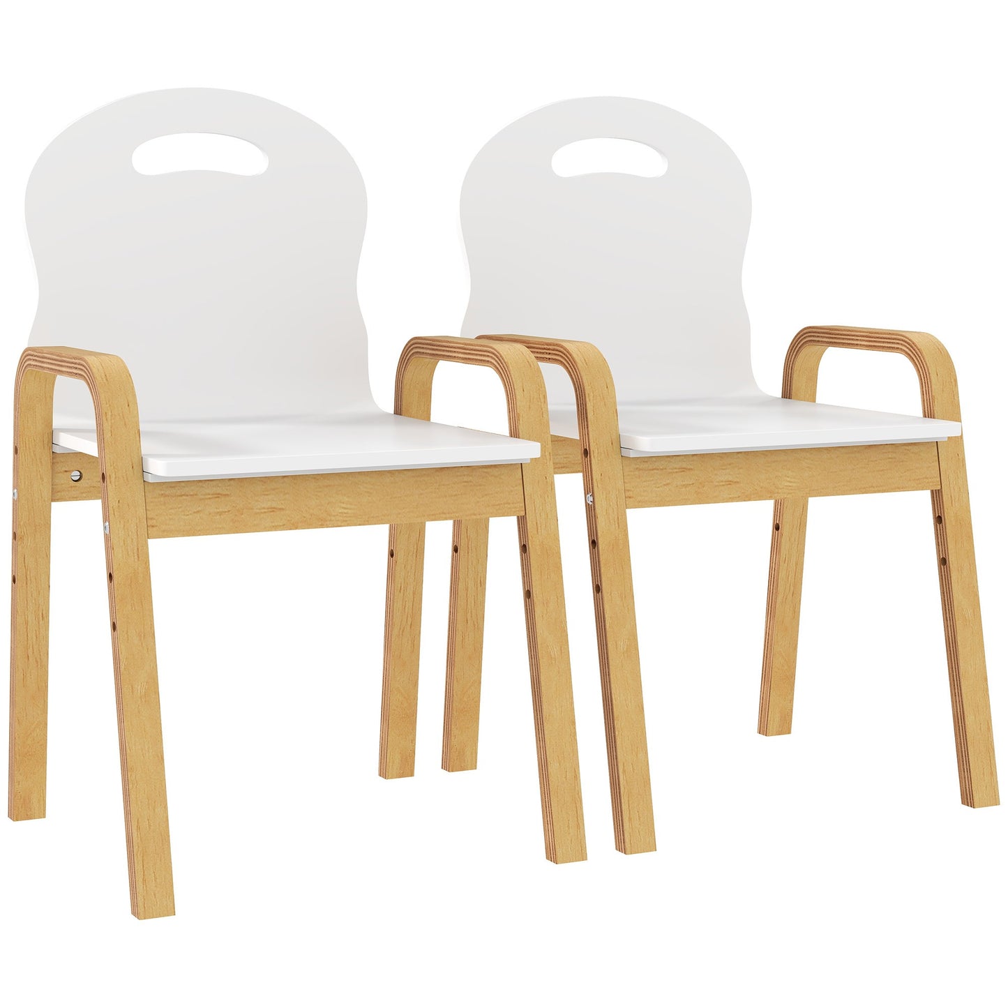 Adjustable Kids Wooden Chair Set, Non-Slip Pads, Ages 3-15
