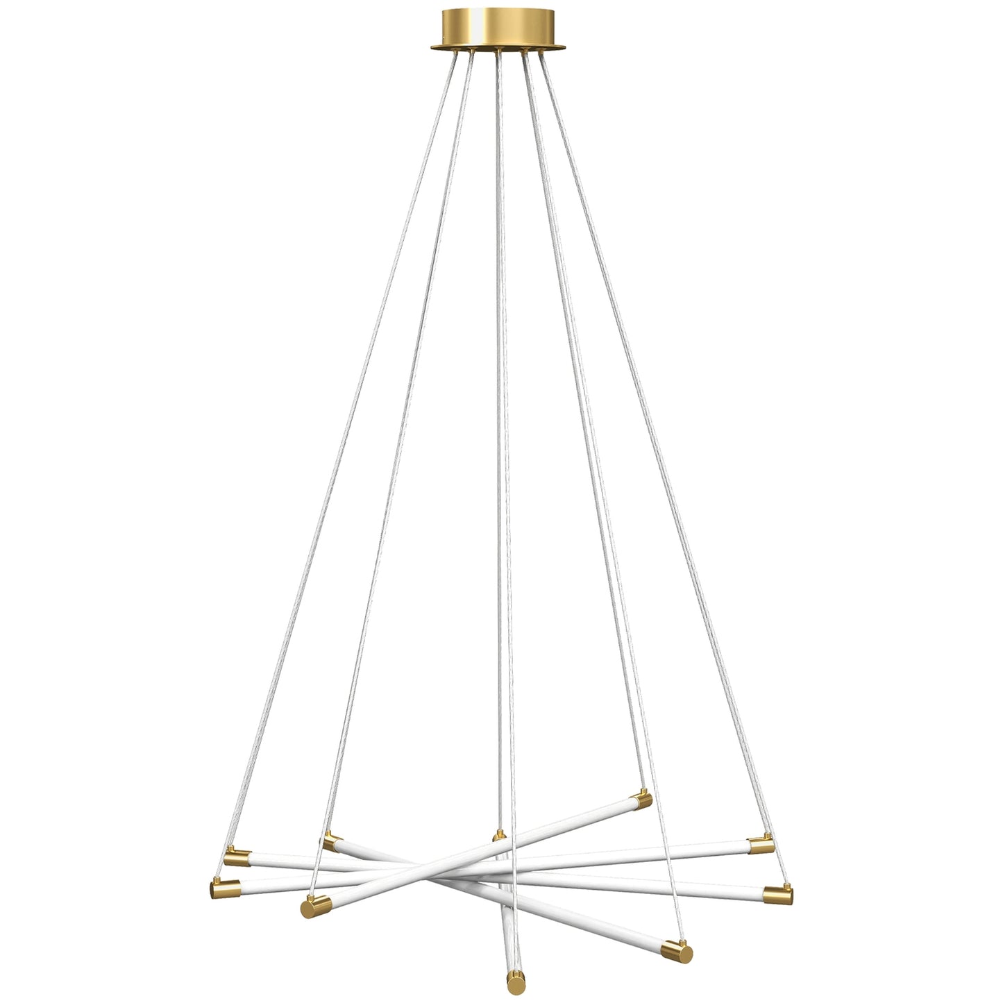 Adjustable LED Ceiling Light, 50W, 5 Tubes, Gold/White