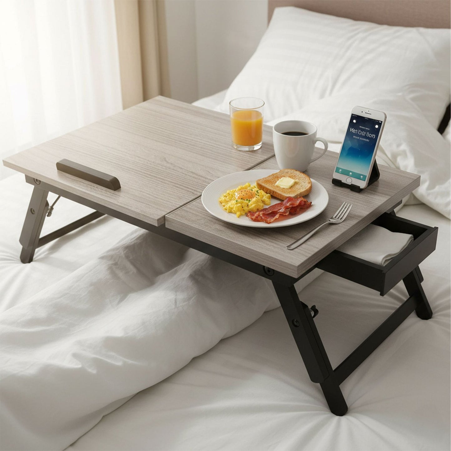 Adjustable Laptop Table with Drawer – Tilting Top