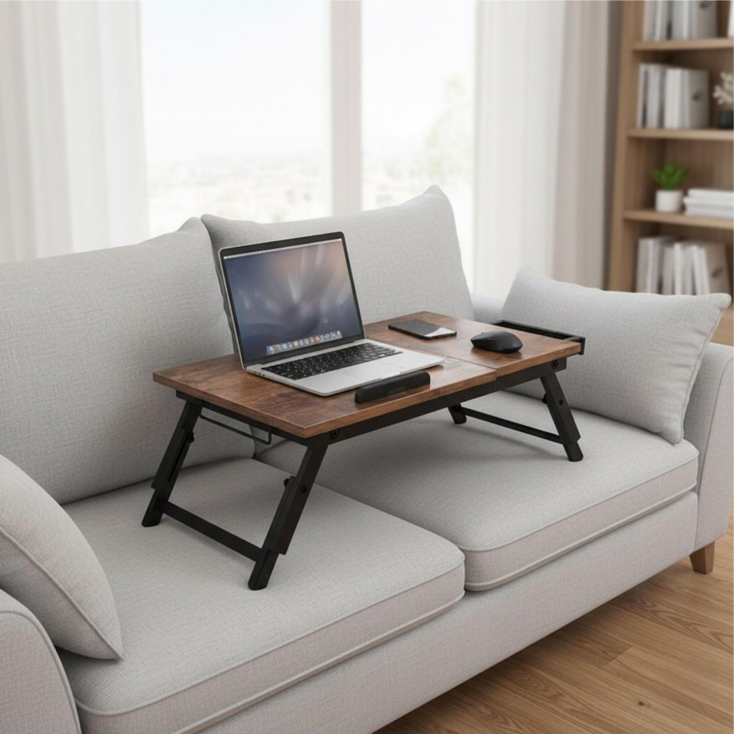 Adjustable Laptop Table with Drawer – Tilting Top, Foldable