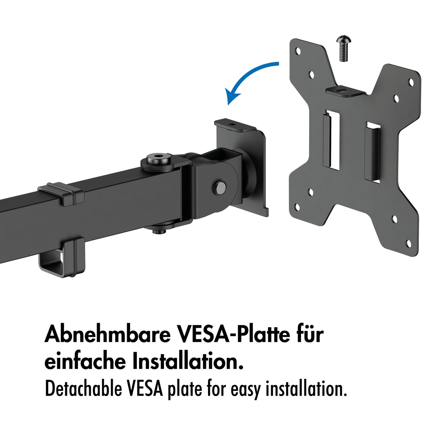 Adjustable Monitor Arm for 17–32" Screens, Black