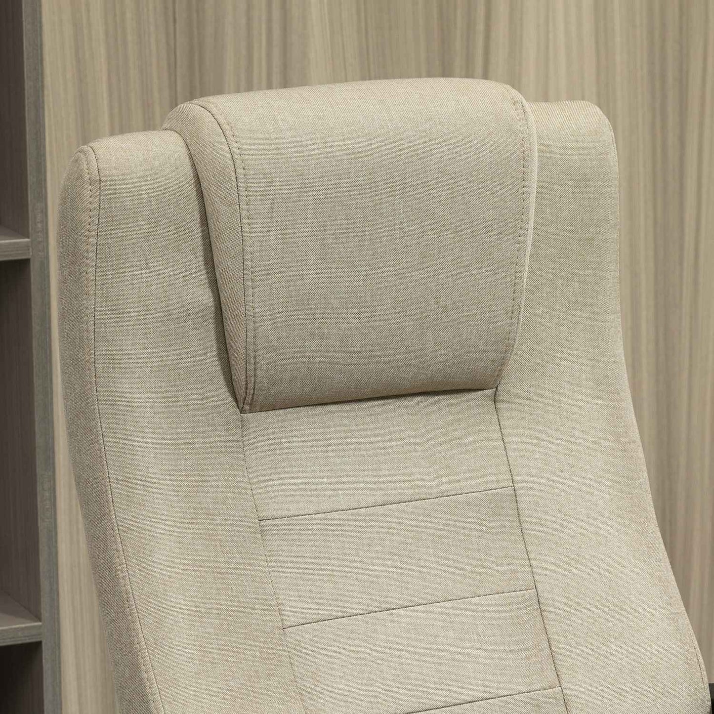 Adjustable Office Chair, Linen Look, Beige, Swivel, 5 Wheels