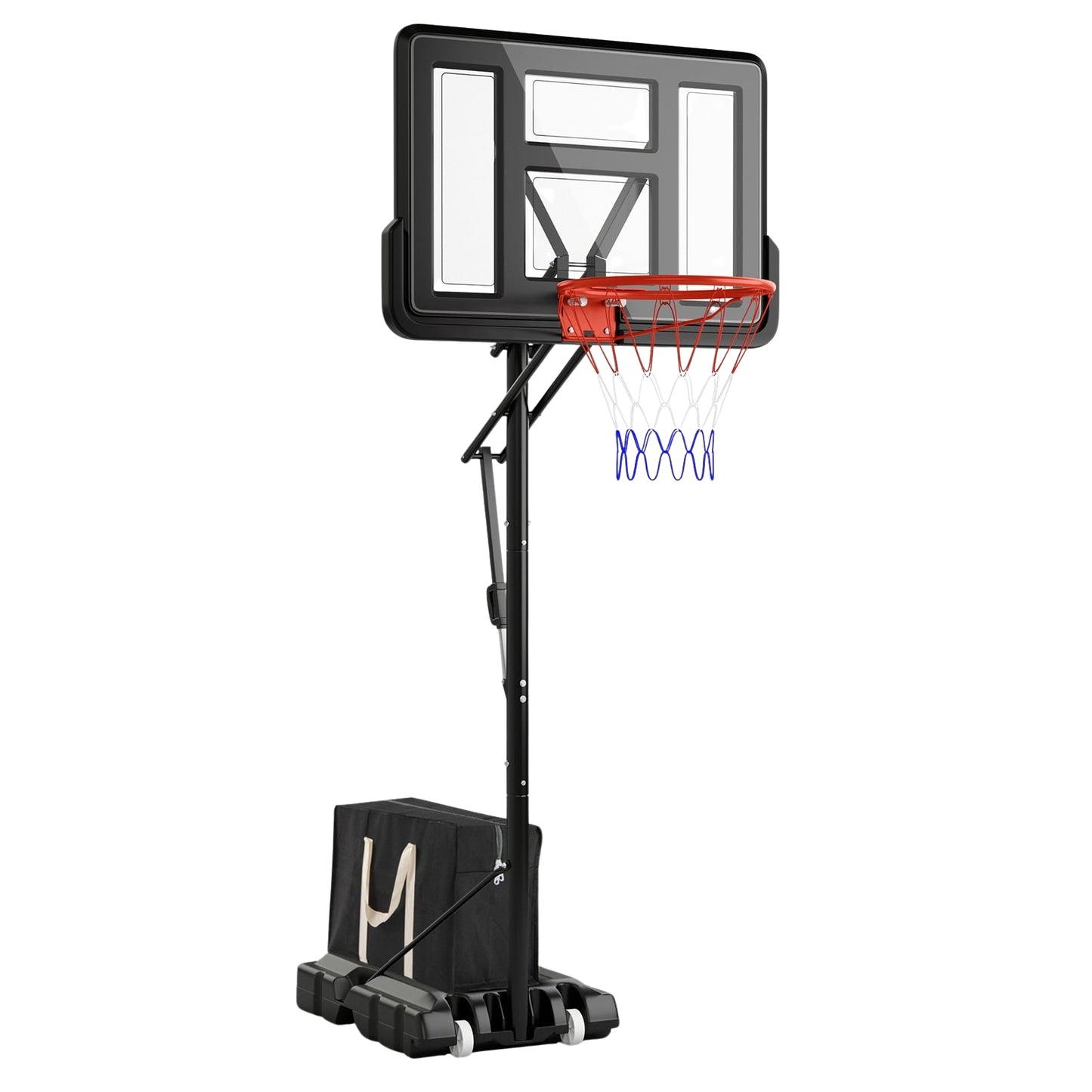Adjustable Outdoor Basketball Hoop with Wheels & Weight Bag