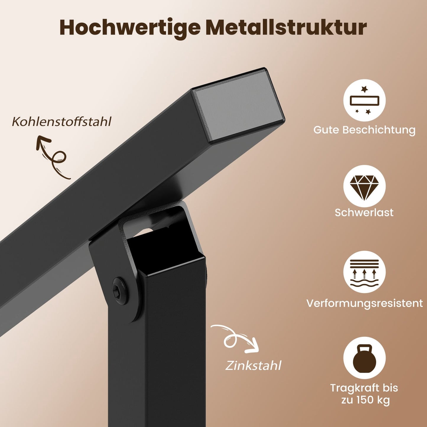 Adjustable Outdoor Stair Handrail, 104 cm, Metal