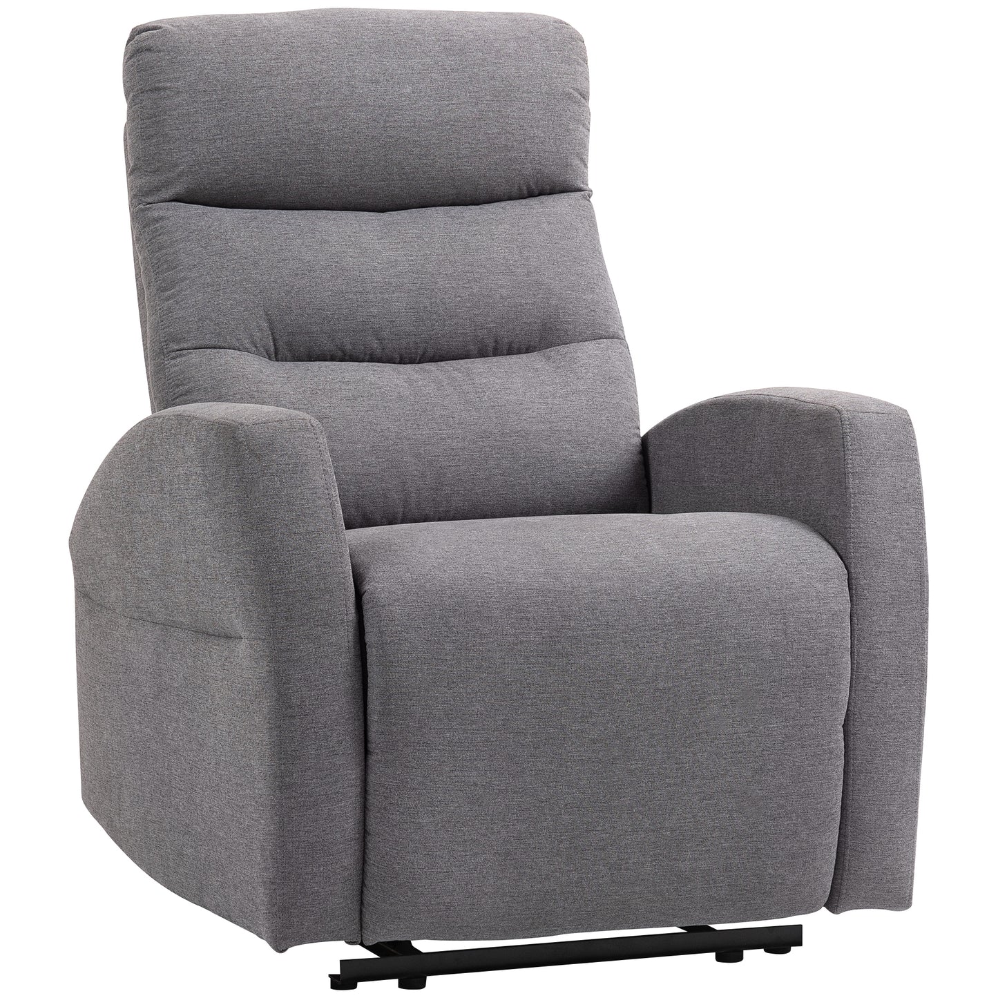 Adjustable Recliner Chair with Footrest, Dark Grey Fabric