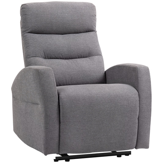 Adjustable Recliner Chair with Footrest, Dark Grey Fabric