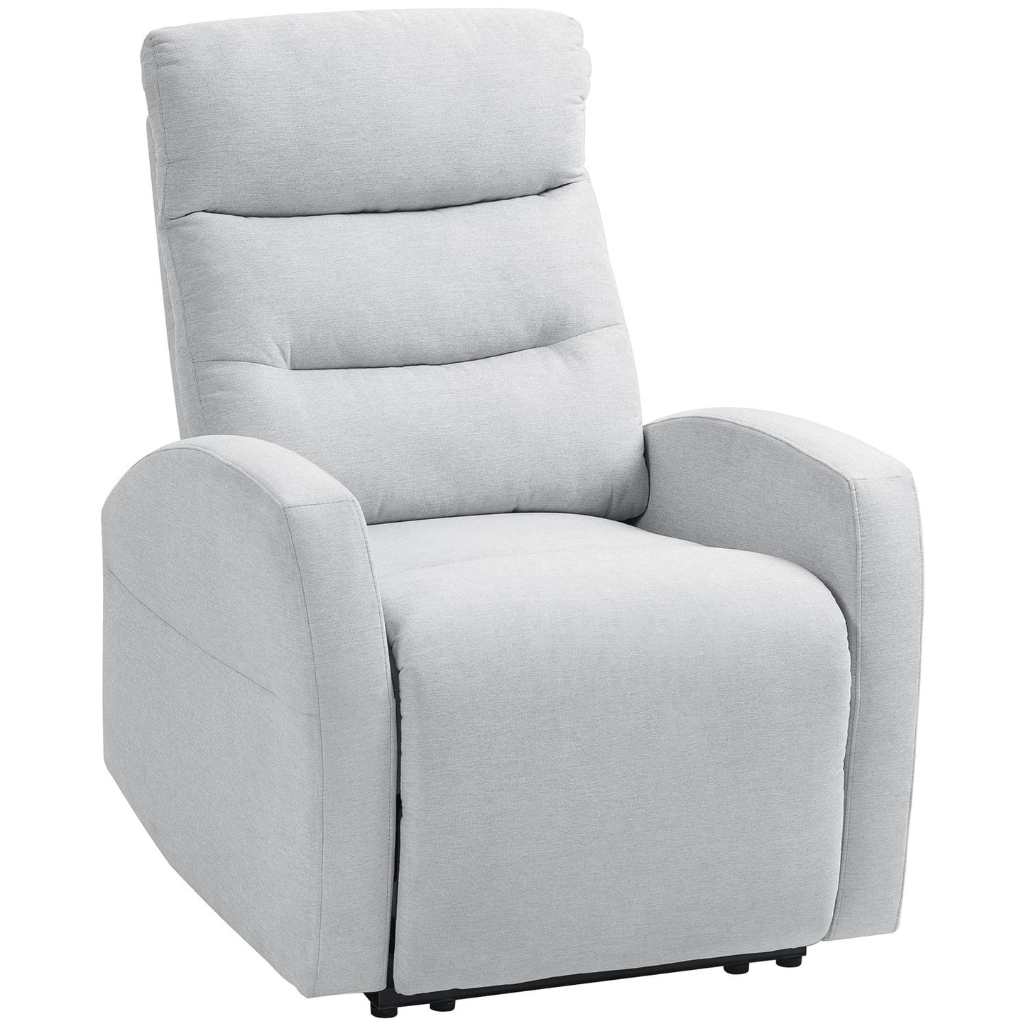 Adjustable Recliner Chair with Footrest, Light Grey Fabric