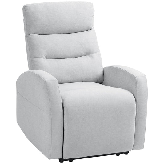 Adjustable Recliner Chair with Footrest, Light Grey Fabric