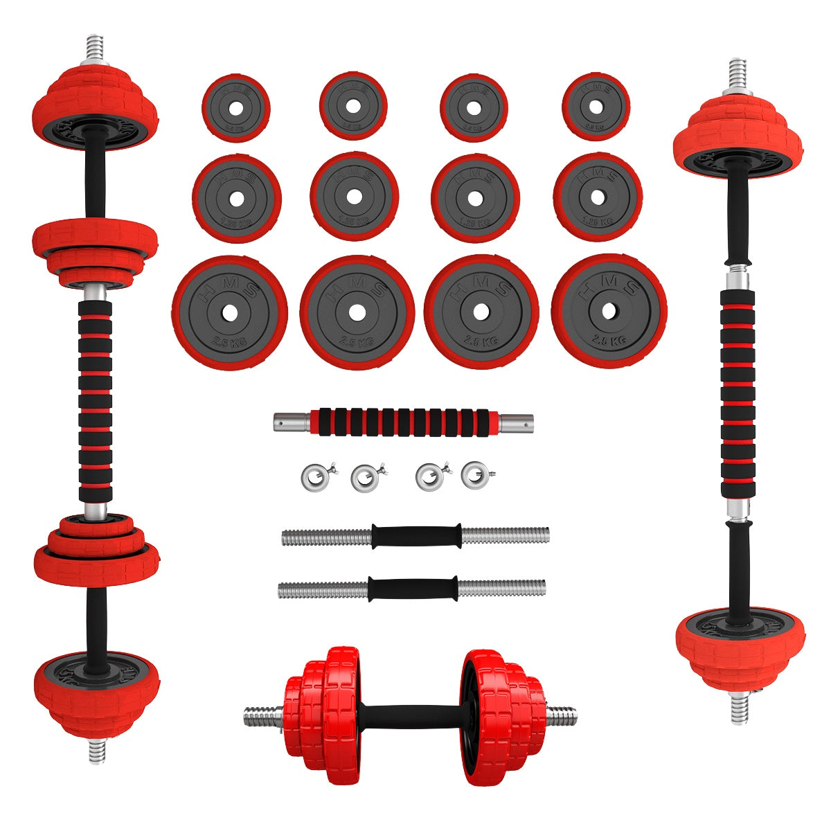 Adjustable Rubberized Dumbbells 20kg