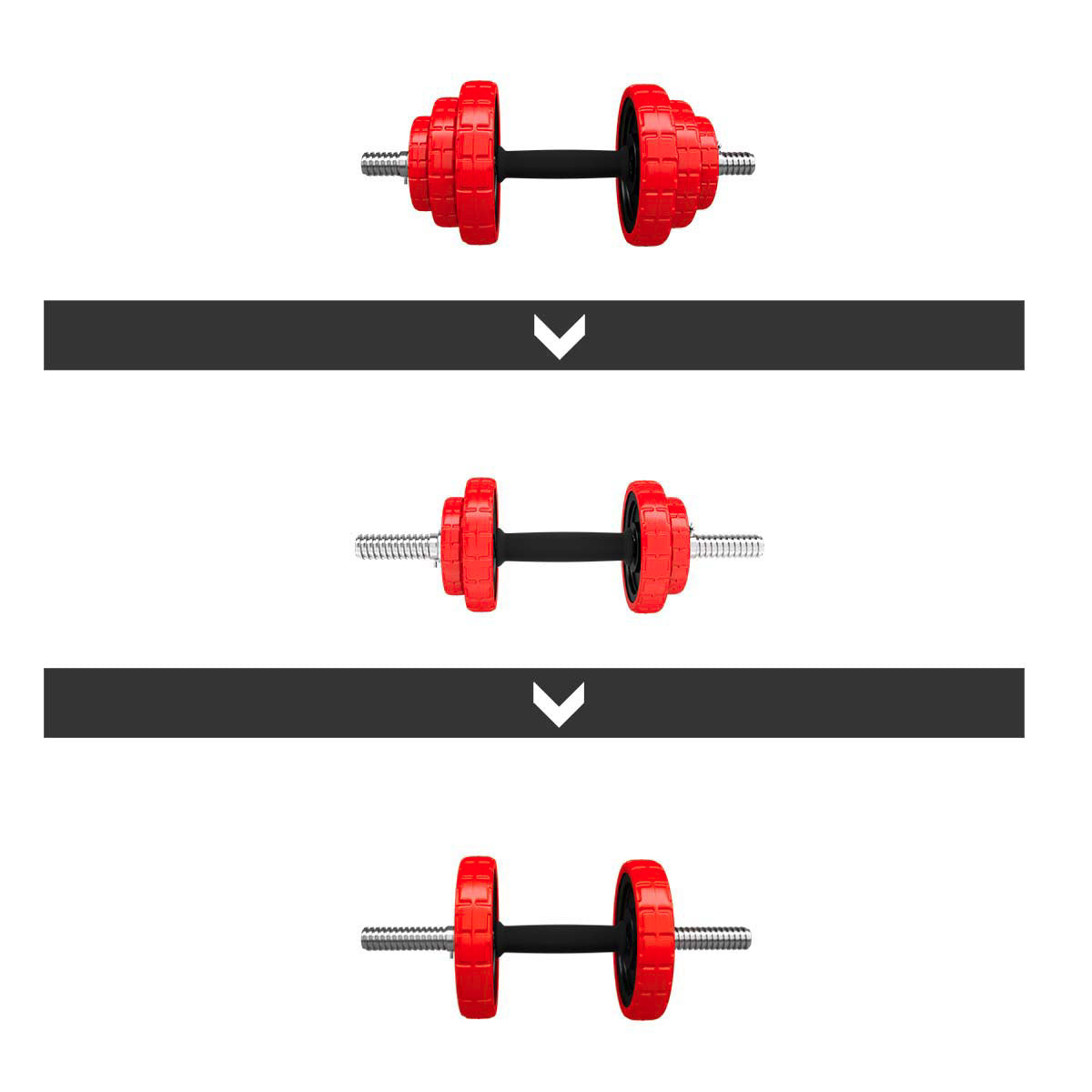 Adjustable Rubberized Dumbbells 20kg