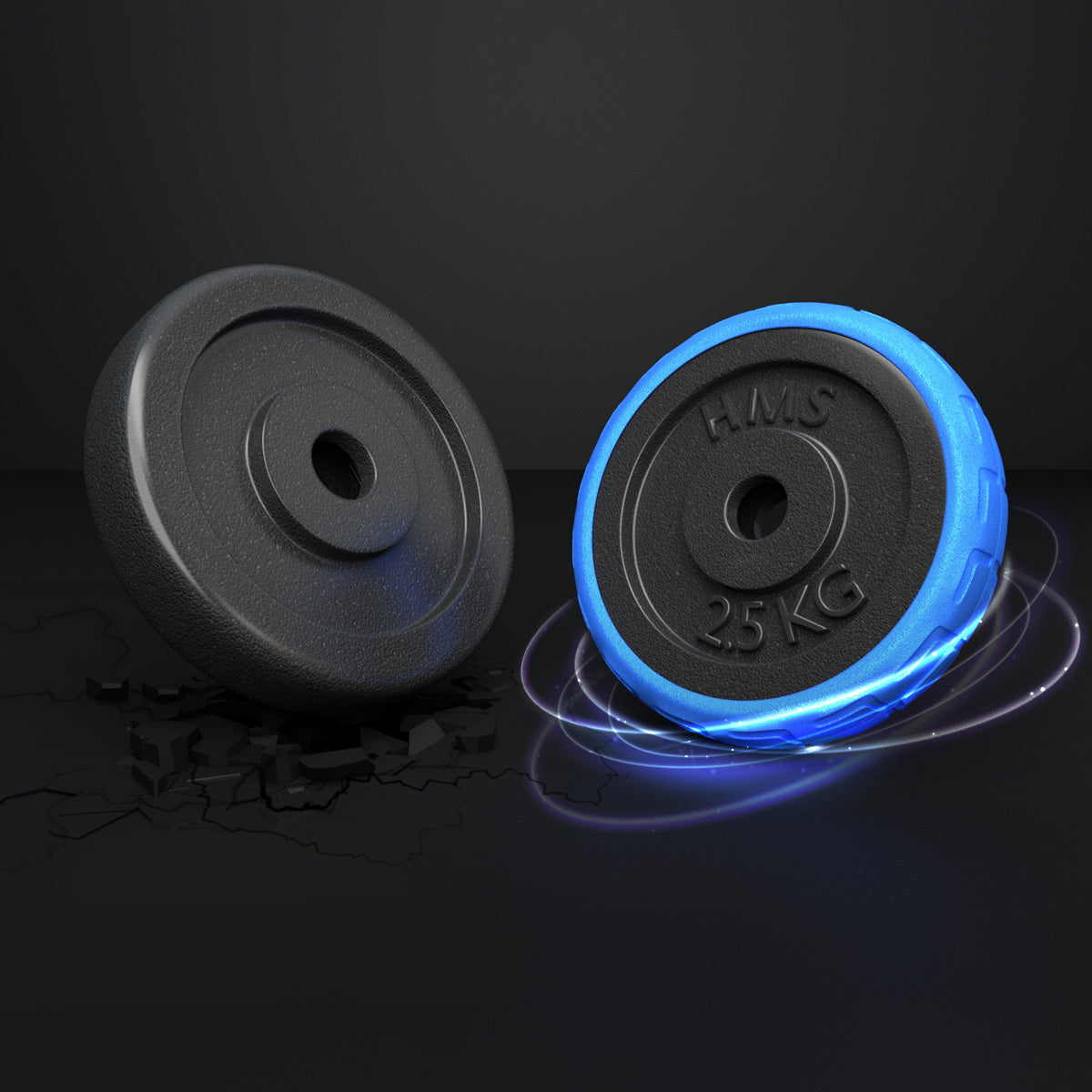 Adjustable Rubberized Dumbbells, 30kg, Bar Included
