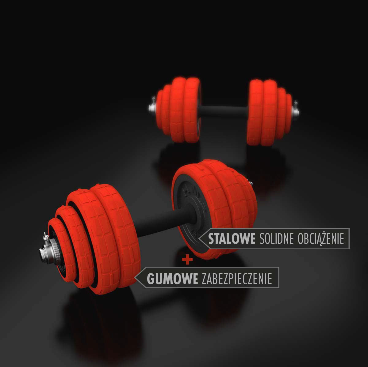 Adjustable Rubberized Dumbbells 30kg Set