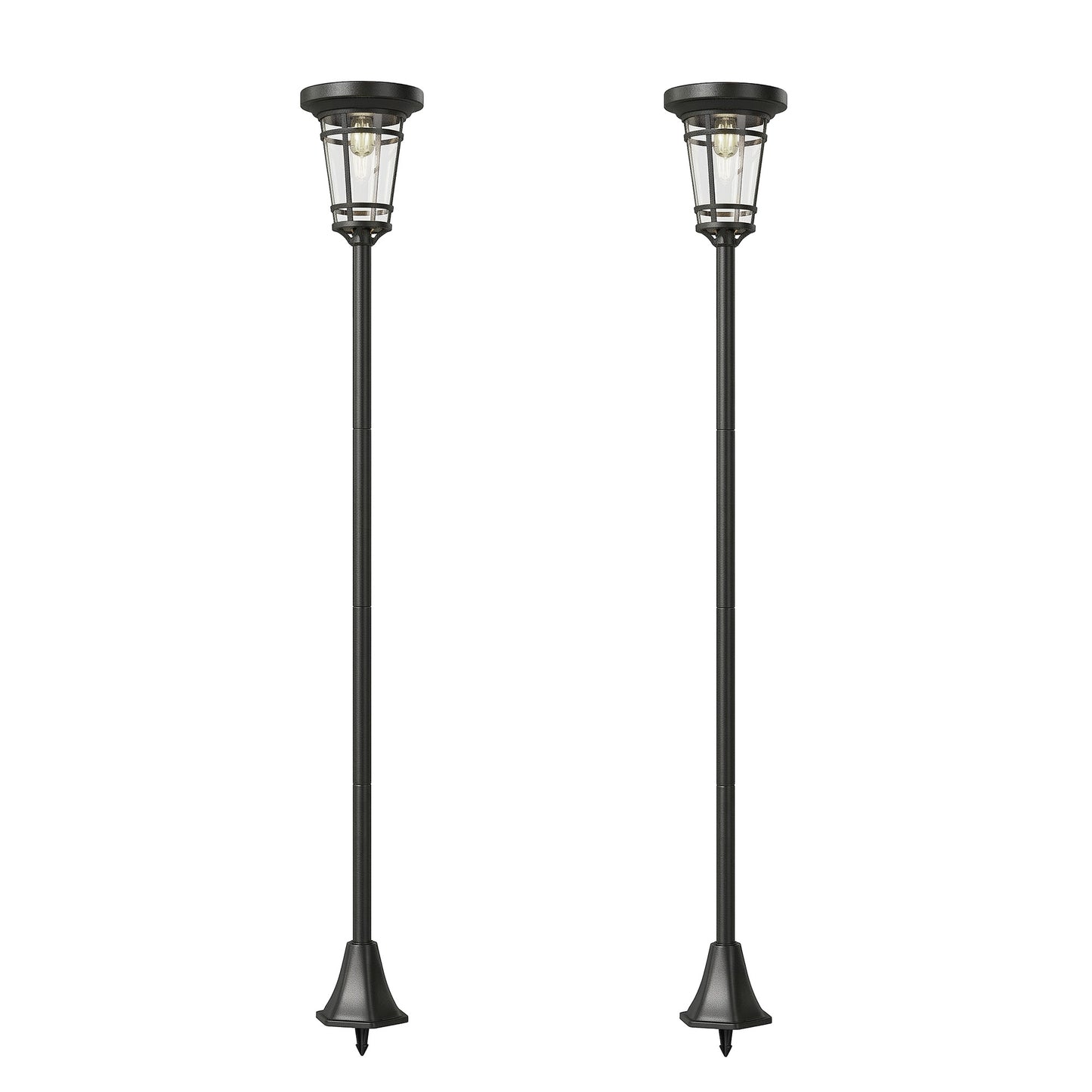 Adjustable Solar Garden Lantern Set, 2 Modes, IP44, 180cm