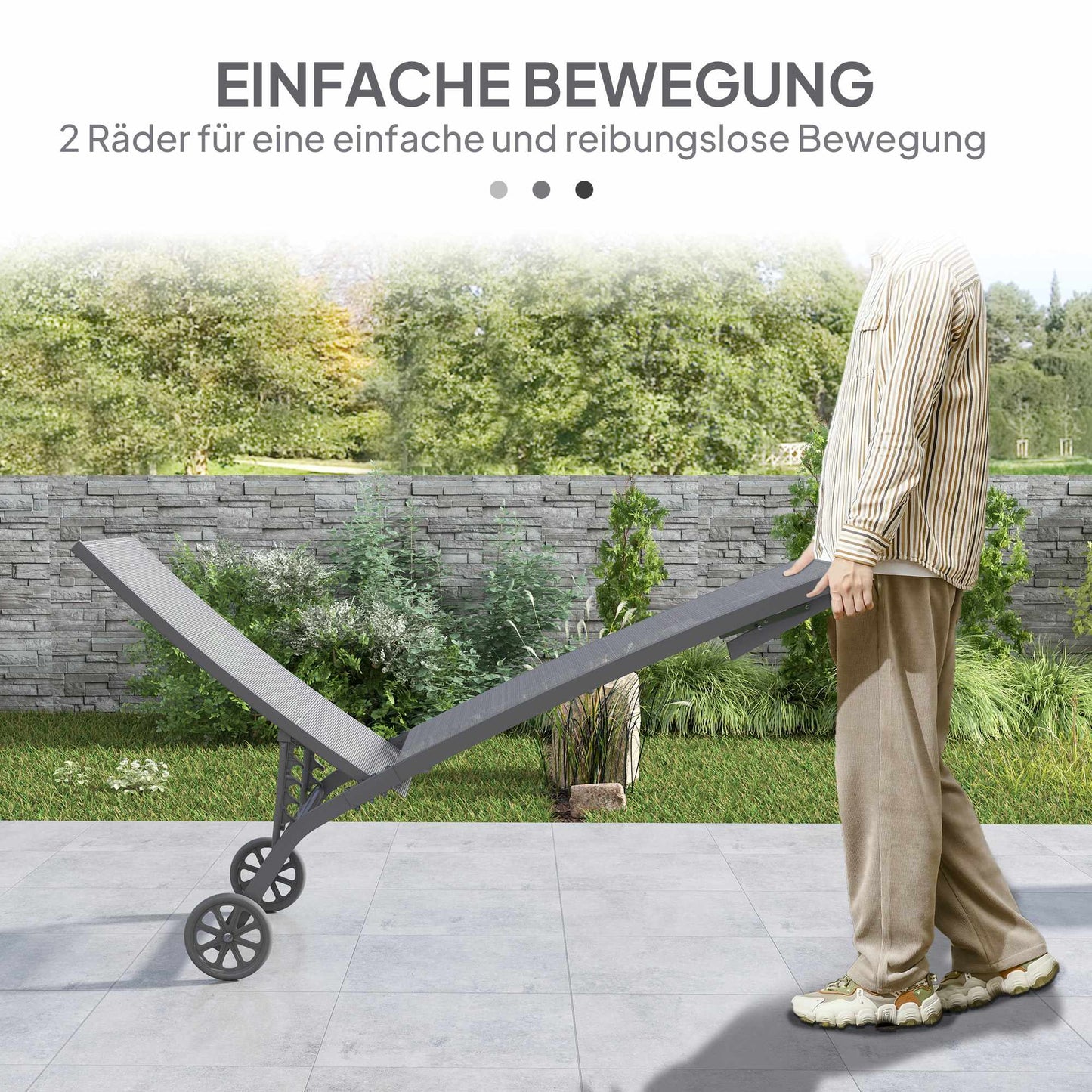 Adjustable Sun Lounger, Breathable Fabric, Aluminum Frame