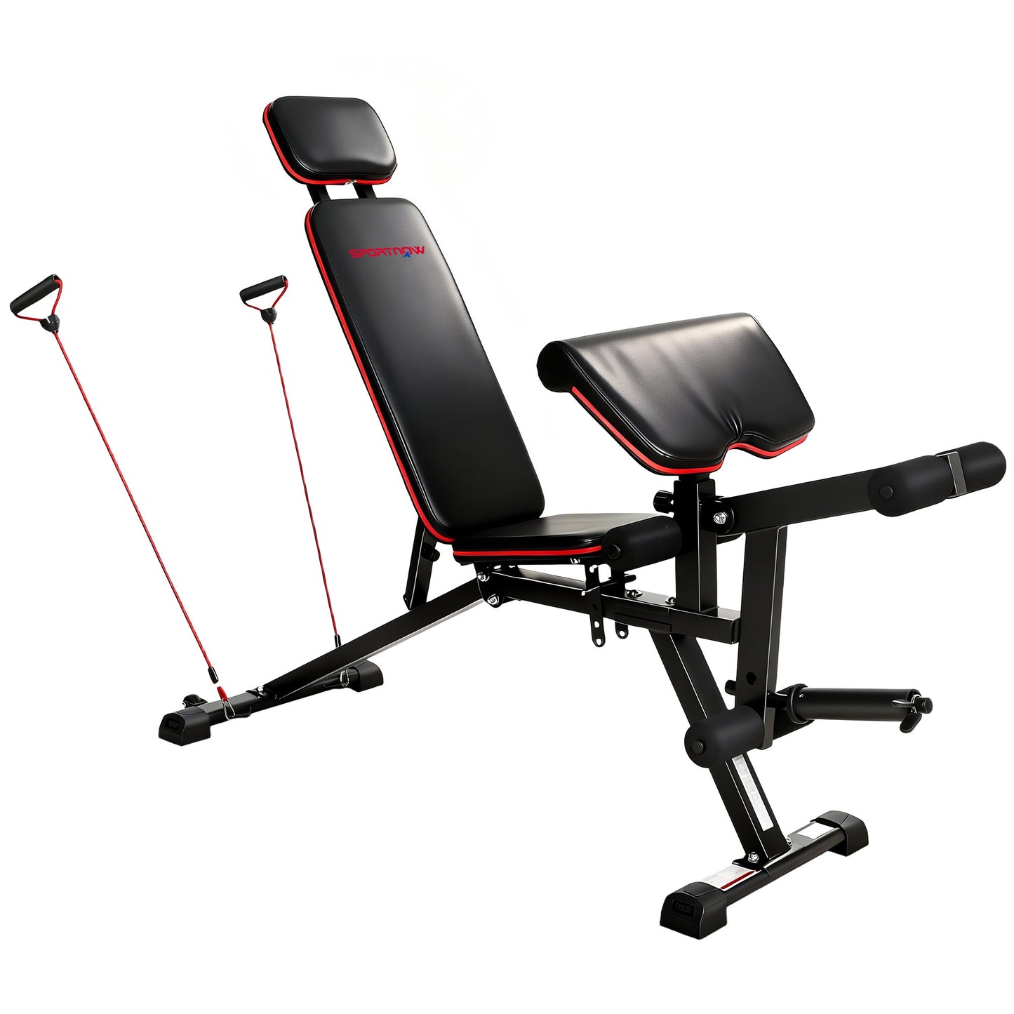 Adjustable Weight Bench, 300kg Capacity, 3-in-1 with Bands