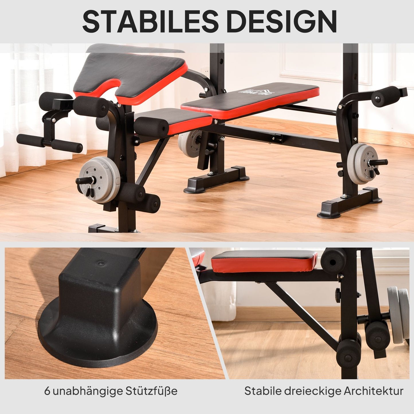 Adjustable Weight Bench, Multi-Position Fitness Station, Steel