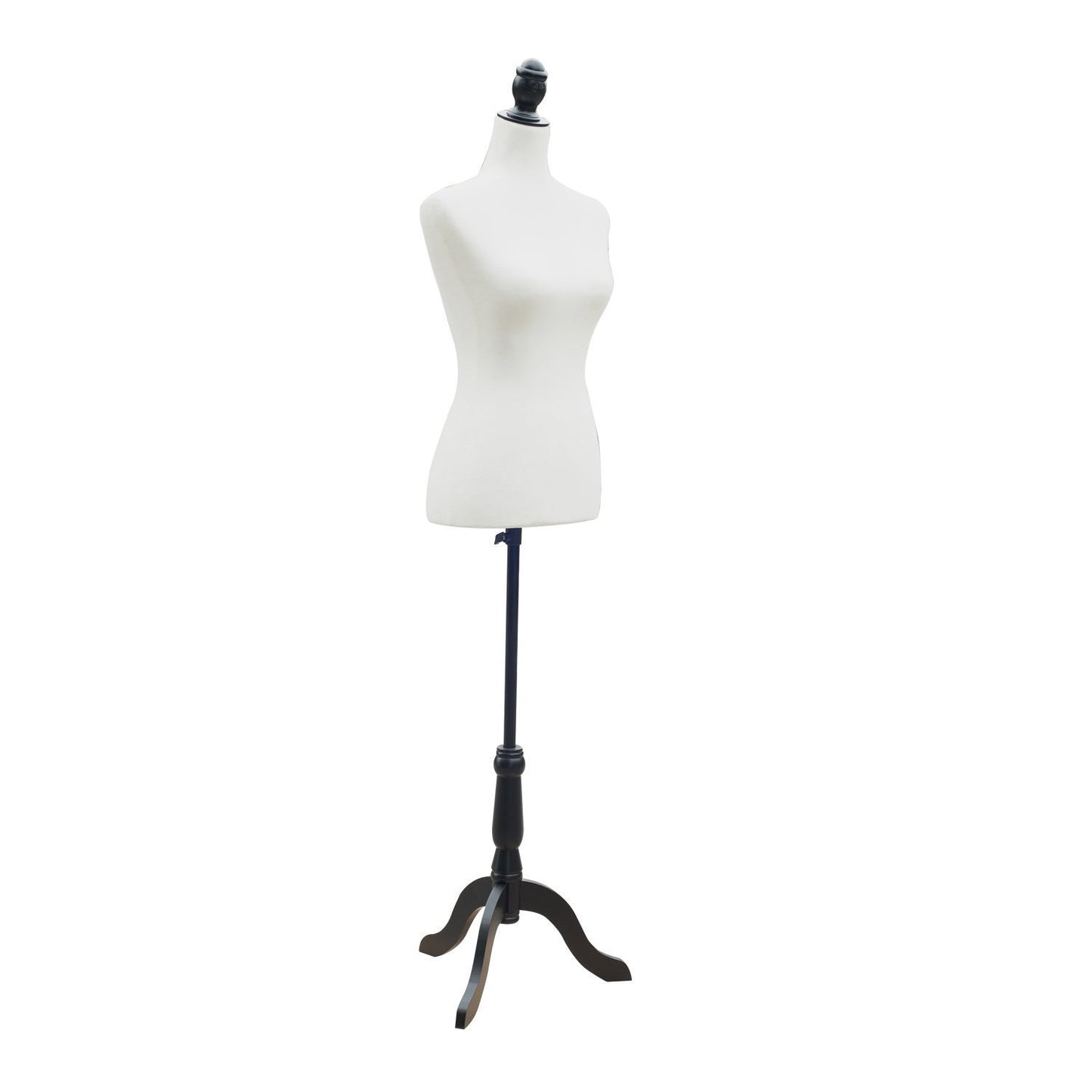 Adjustable White Mannequin Torso with Pinewood Base