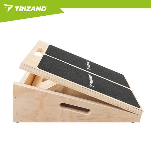 Adjustable Wooden Calf Stretching Slant Board, Non-Slip