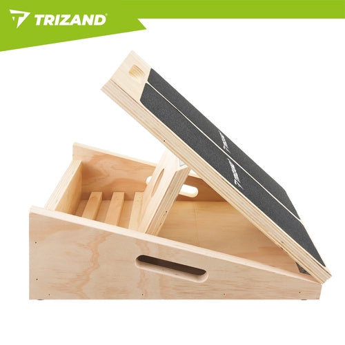 Adjustable Wooden Calf Stretching Slant Board, Non-Slip