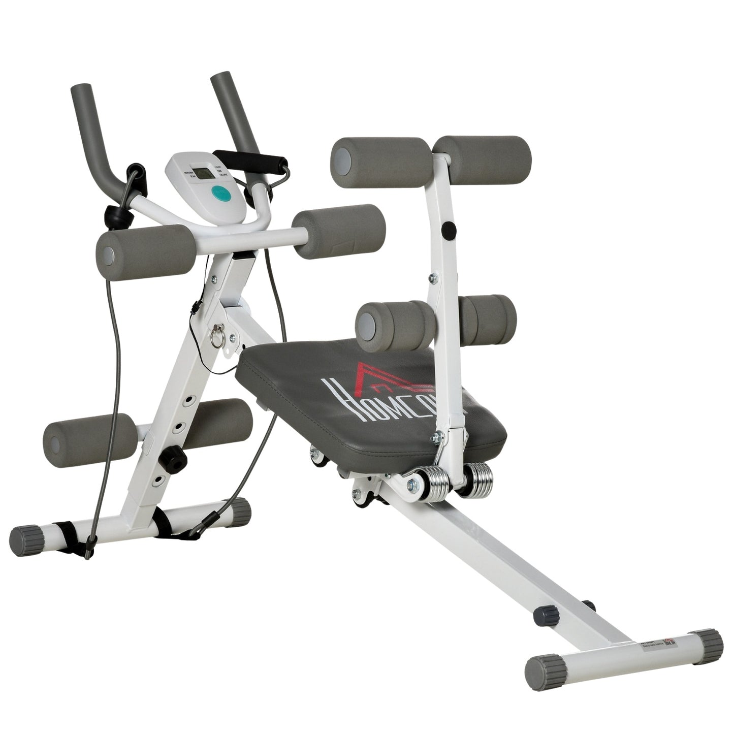 Adjustable ab bench, LCD screen, steel, 100 kg capacity