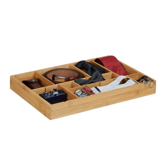 Adjustable bamboo drawer insert