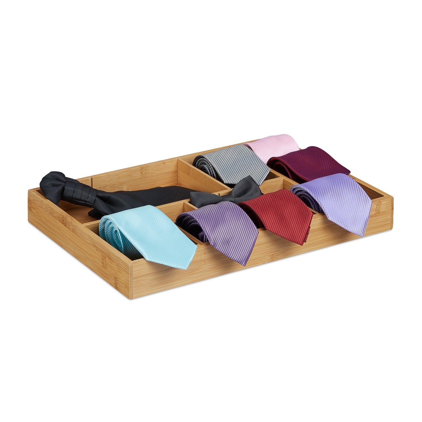 Adjustable bamboo drawer insert