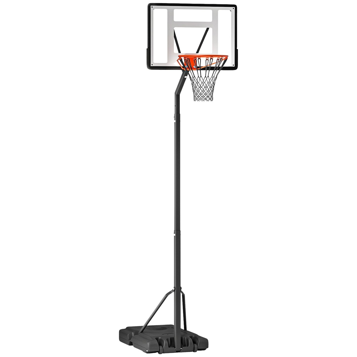 Adjustable basketball hoop with steel stand, 90-352 cm