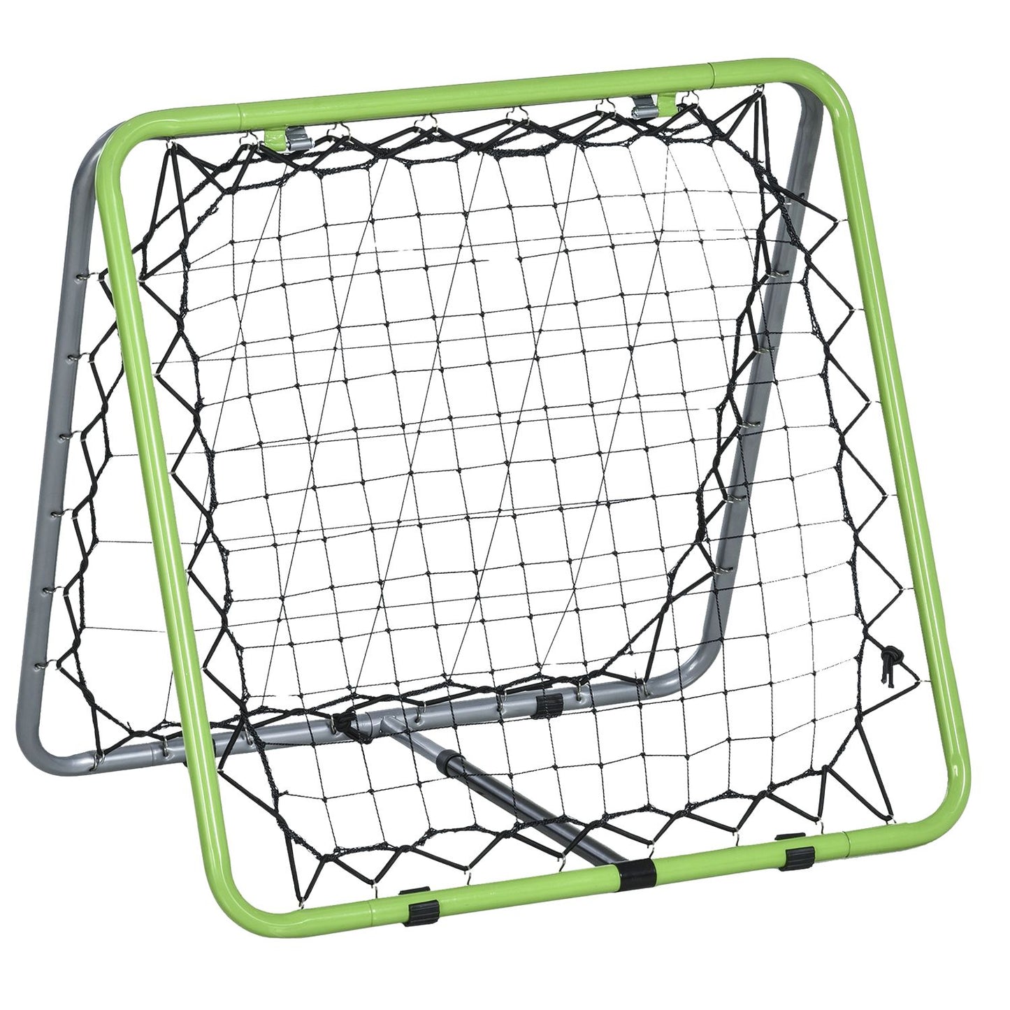 Adjustable double-sided metal rebounder net for sports