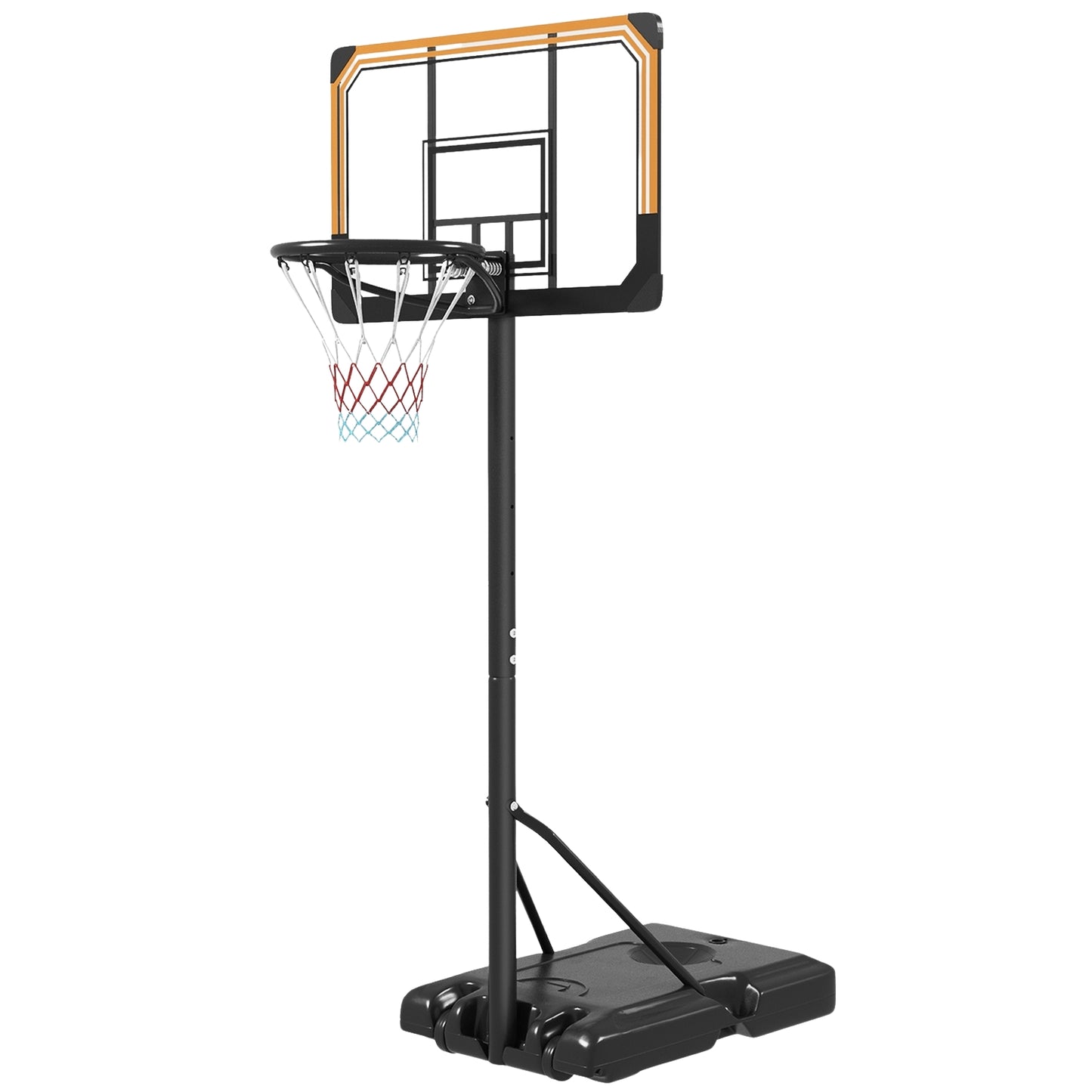 Adjustable outdoor basketball hoop with wheels - 182-213 cm