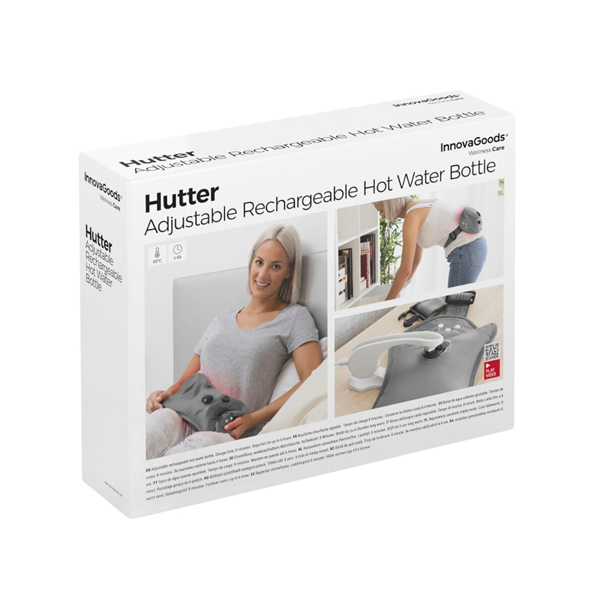 Adjustable refillable hot water bottle Hutter InnovaGoods Grey 400 W