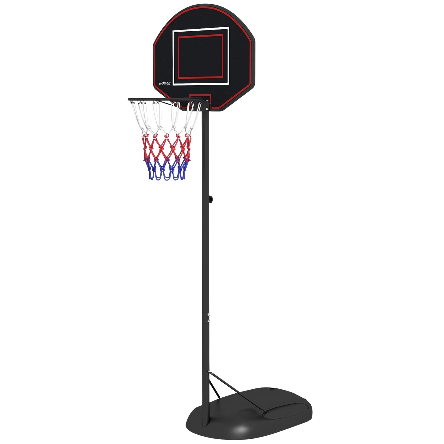 Adjustable stand for basketball hoop, 221-282 cm, crack-proof backboard