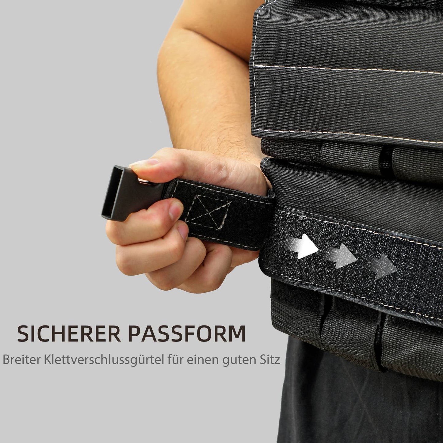 Adjustable 15 kg weight vest with reflective strips for fitness